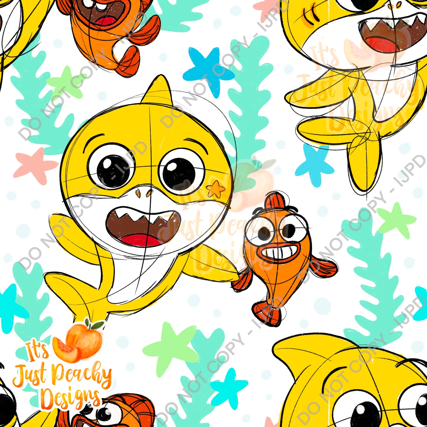 Sketchy Shark Friend- Multiple Color Options