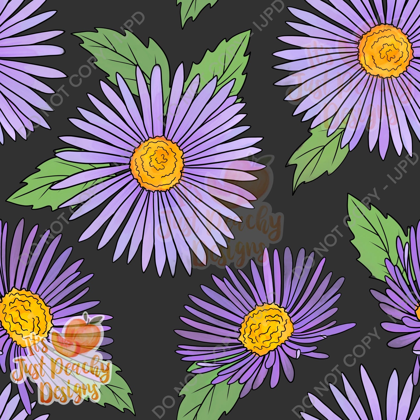 Purple Daisy Floral -Multiple Color Options