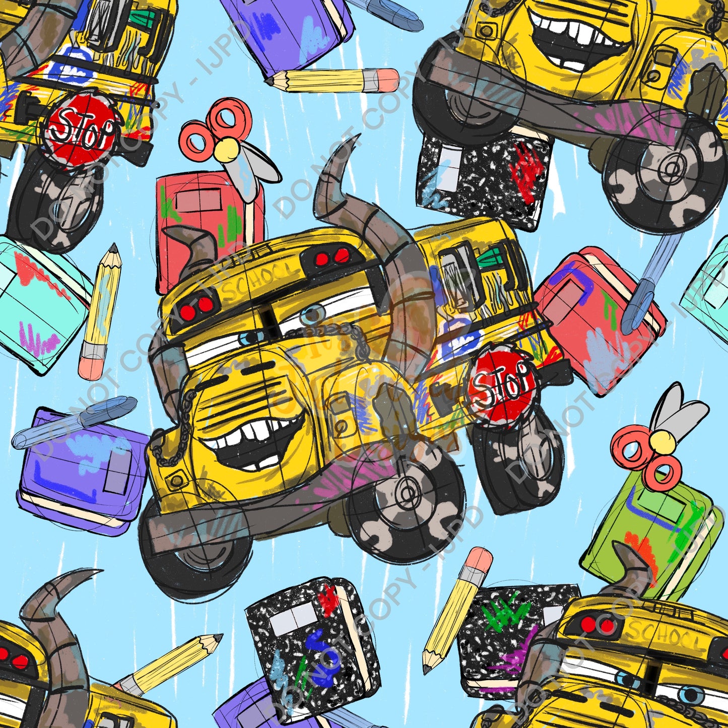 Sketchy Bus - Multiple Colors