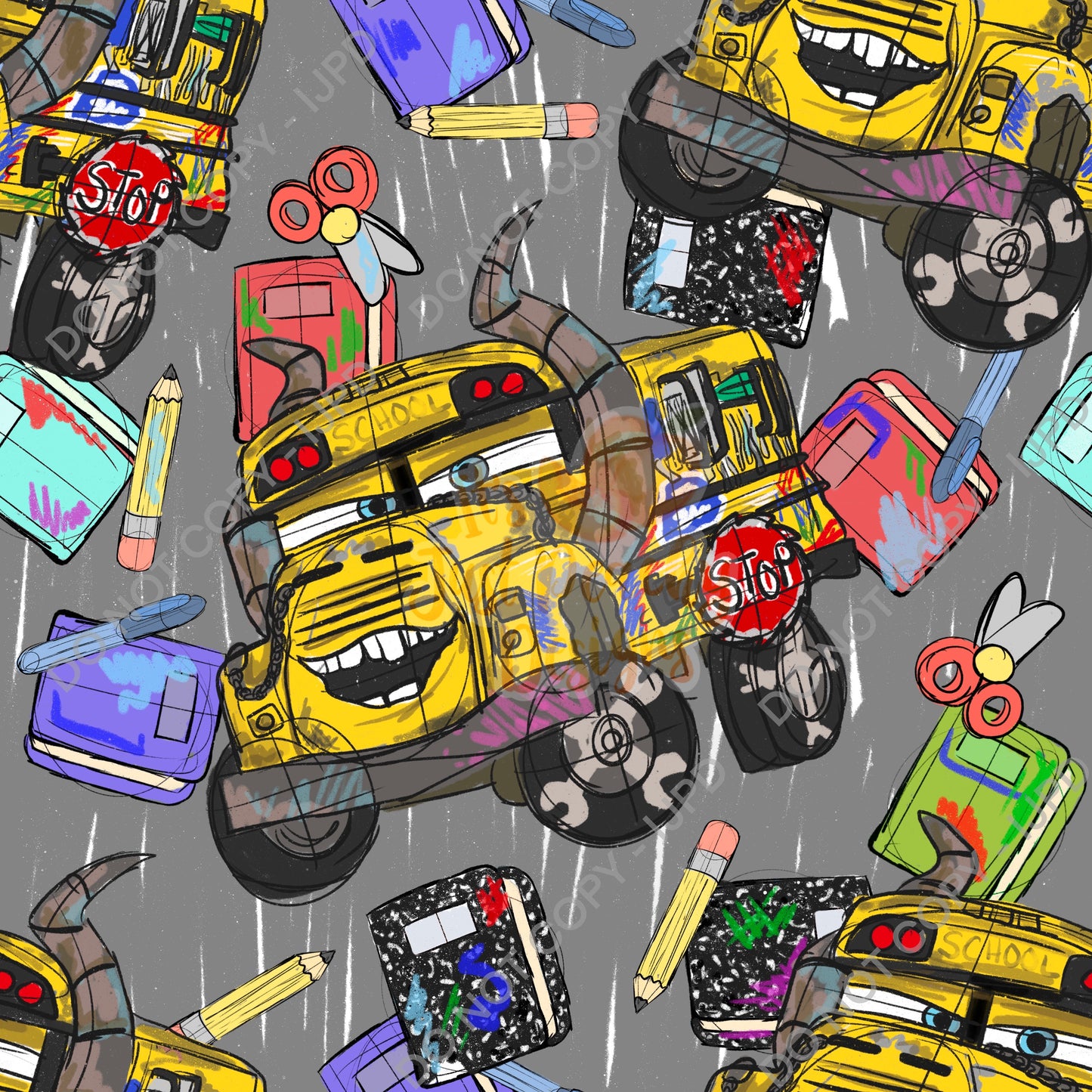 Sketchy Bus - Multiple Colors