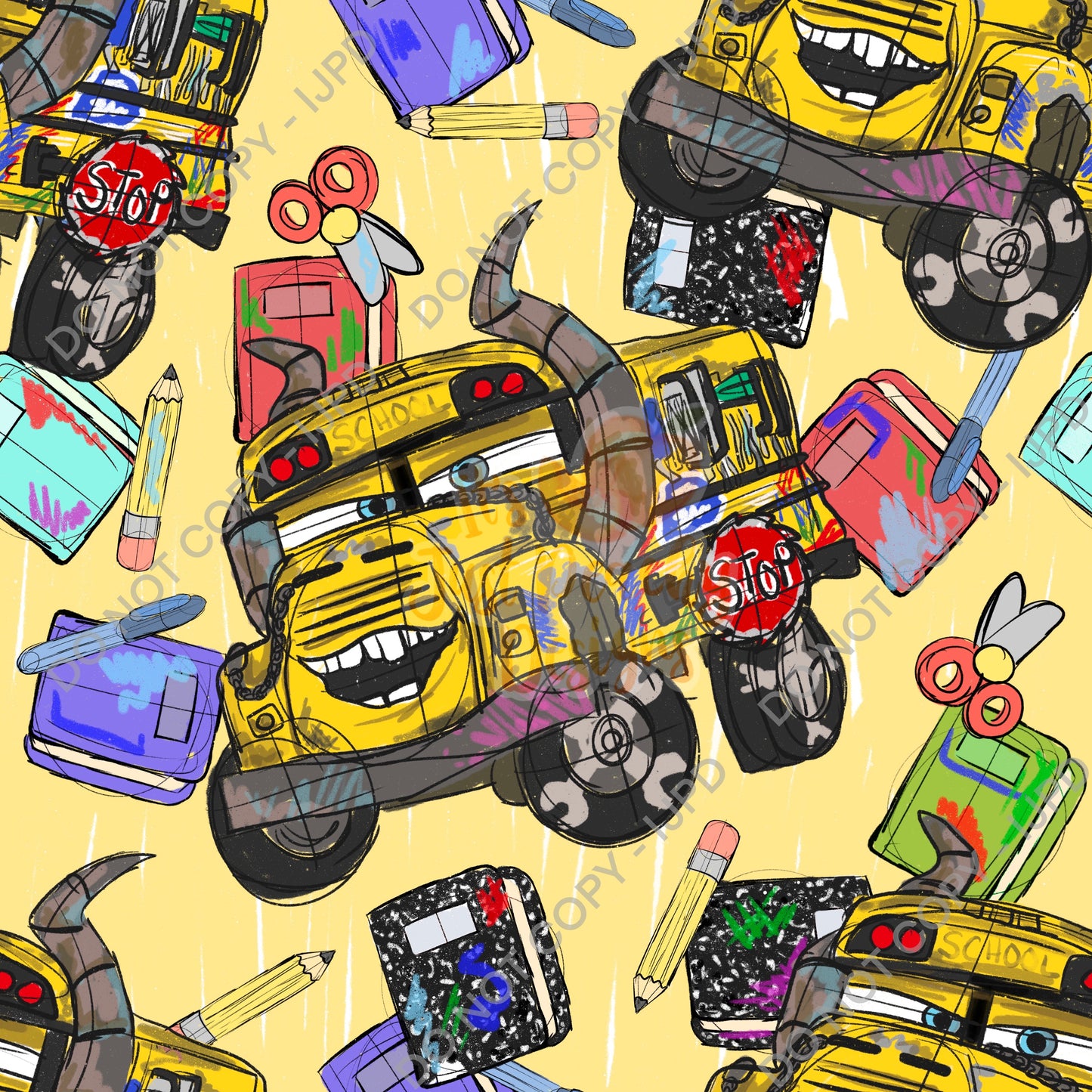 Sketchy Bus - Multiple Colors