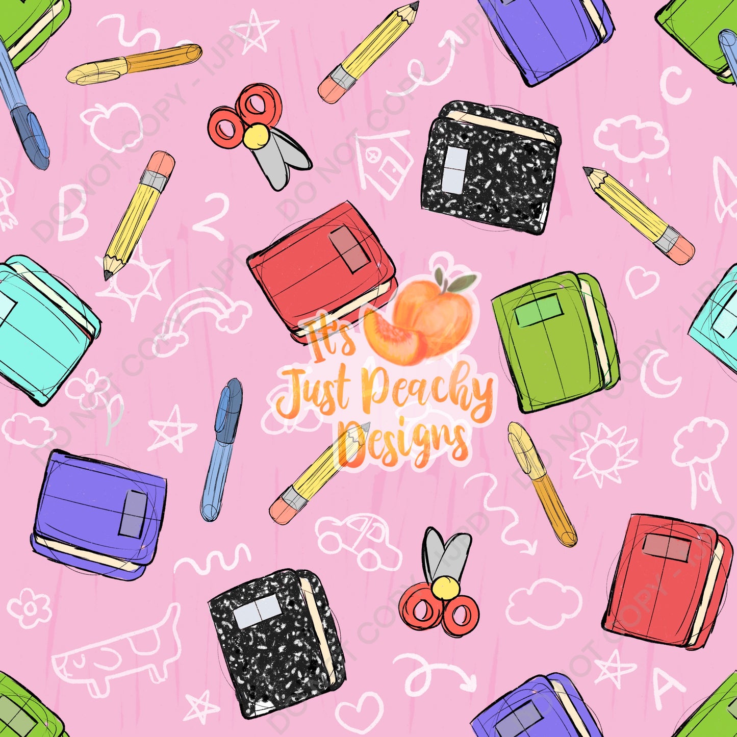 Sketchy School Blue Dogs Coord- Multiple Colors