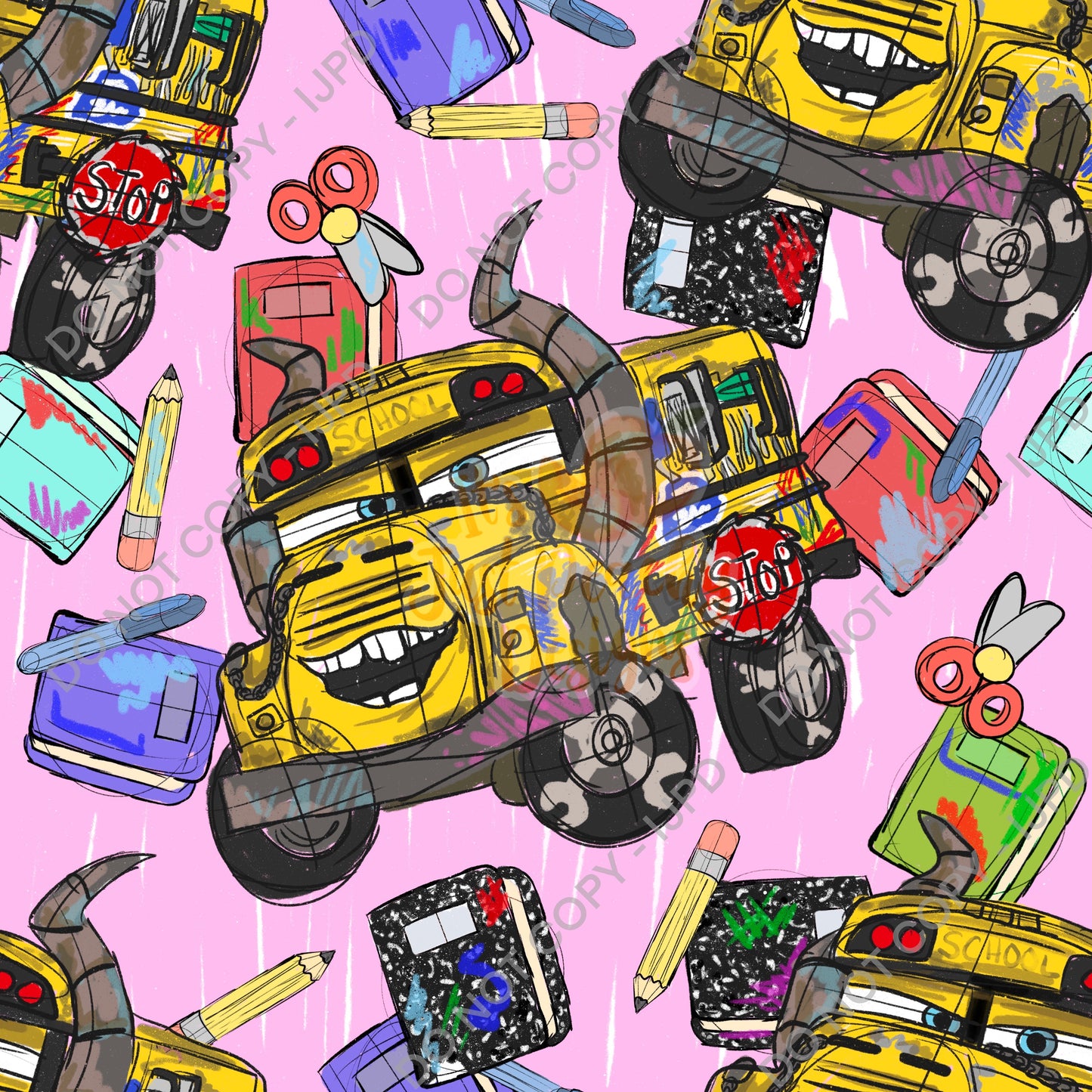 Sketchy Bus - Multiple Colors