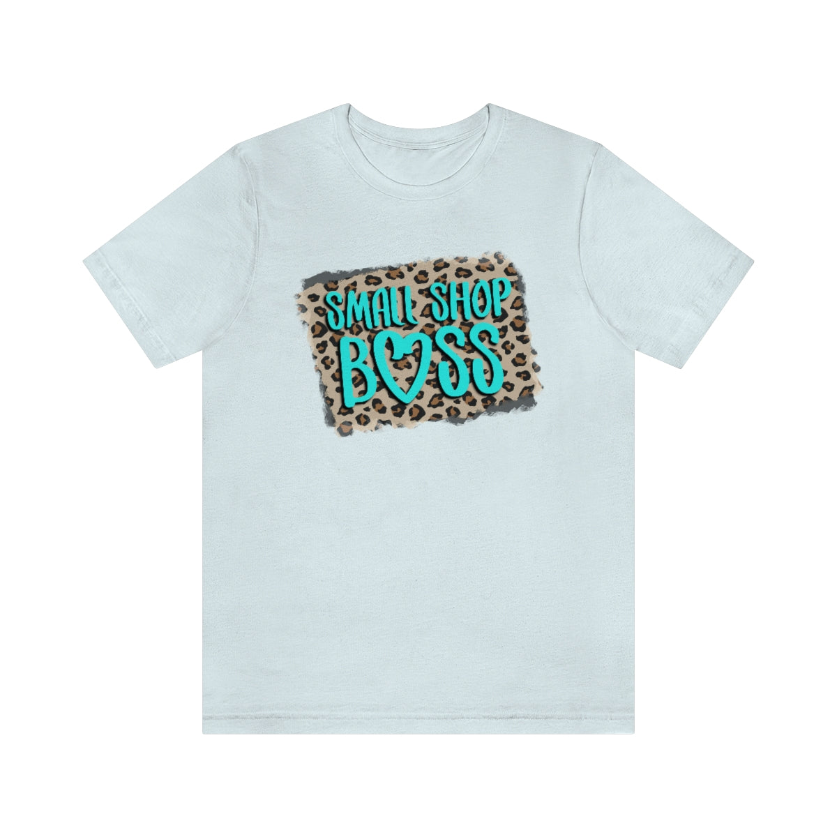 Teal Leopard Small Shop Boss B + C Unisex Jersey Short Sleeve Tee
