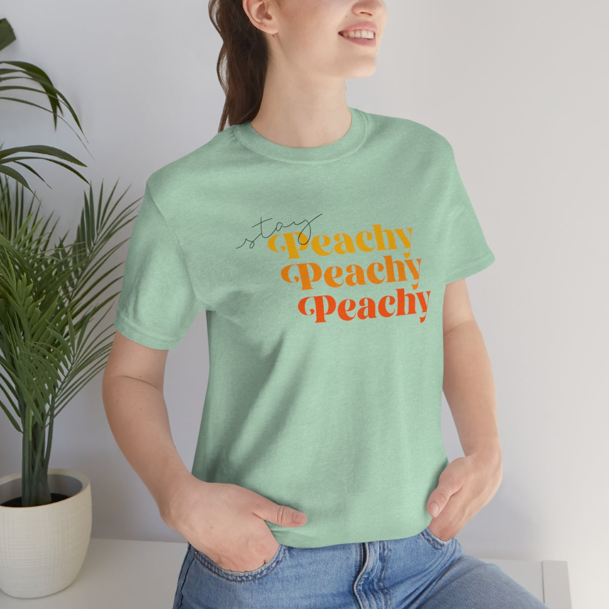 Stay Peachy Unisex Jersey Short Sleeve Tee