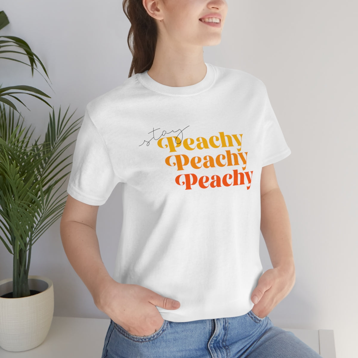 Stay Peachy Unisex Jersey Short Sleeve Tee