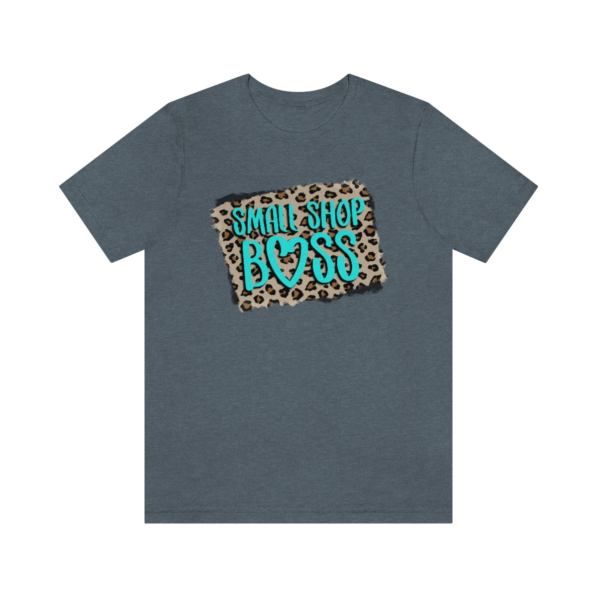 Teal Leopard Small Shop Boss B + C Unisex Jersey Short Sleeve Tee