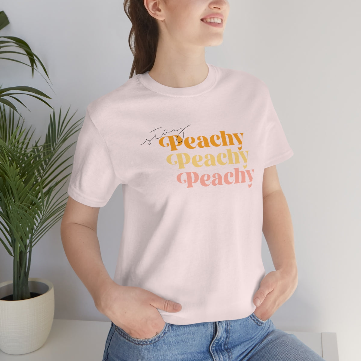 Stay Peachy Unisex Jersey Short Sleeve Tee