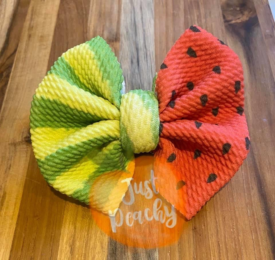Half/Half Bow- Watermelon