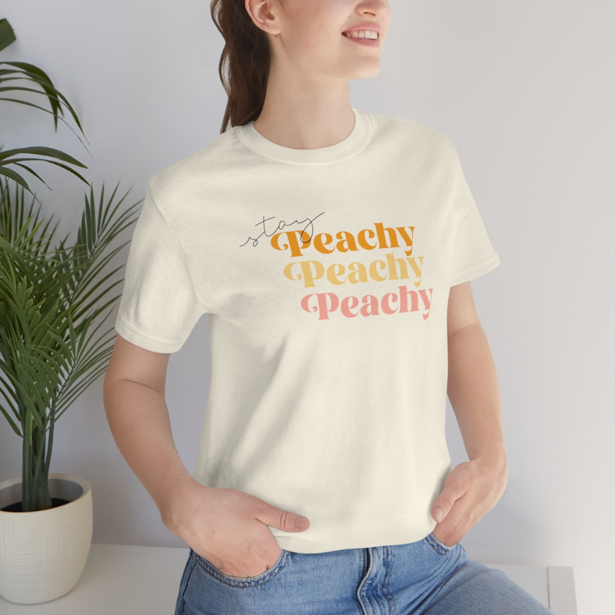 Stay Peachy Unisex Jersey Short Sleeve Tee