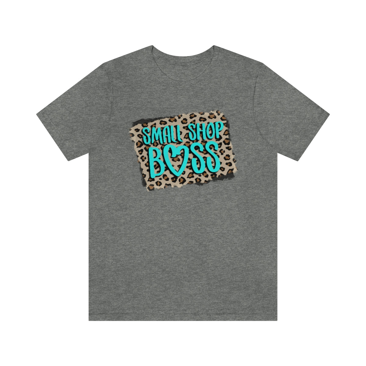 Teal Leopard Small Shop Boss B + C Unisex Jersey Short Sleeve Tee