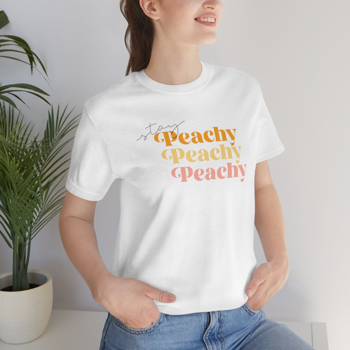 Stay Peachy Unisex Jersey Short Sleeve Tee