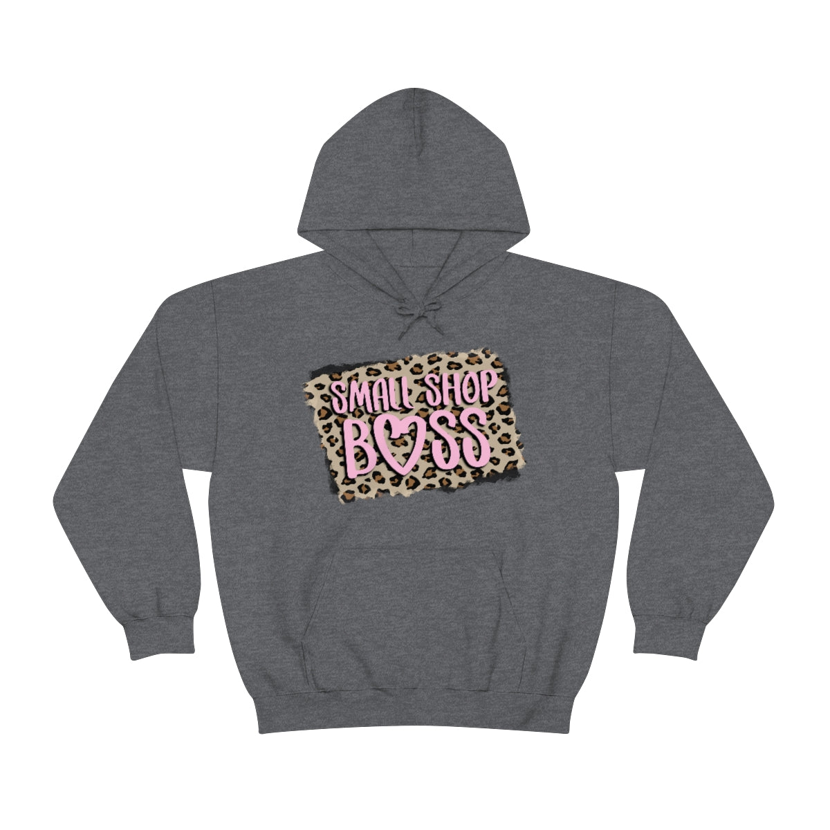 Leopard Pink Small Shop Boss, Unisex Heavy Blend™ Hooded Sweatshirt