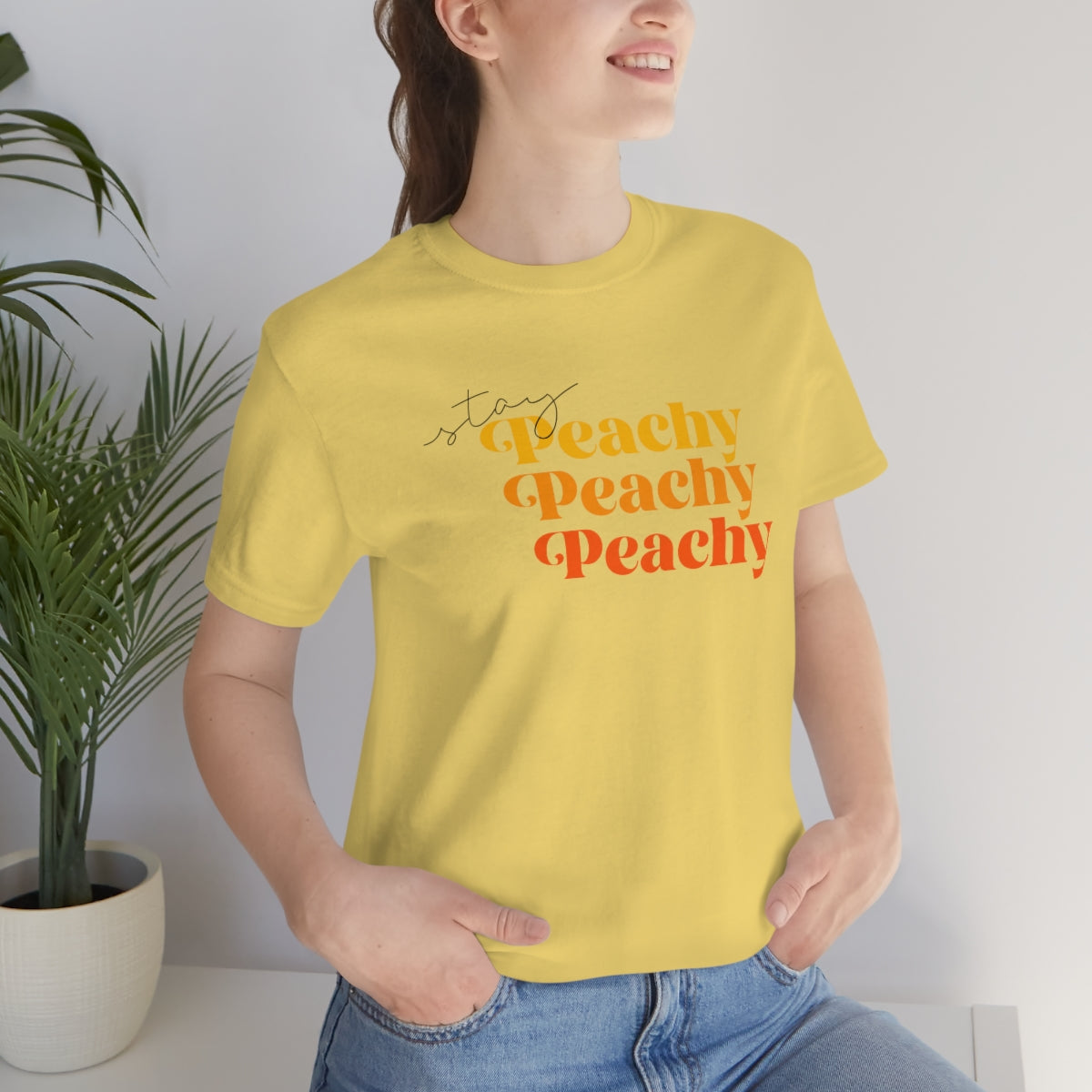 Stay Peachy Unisex Jersey Short Sleeve Tee