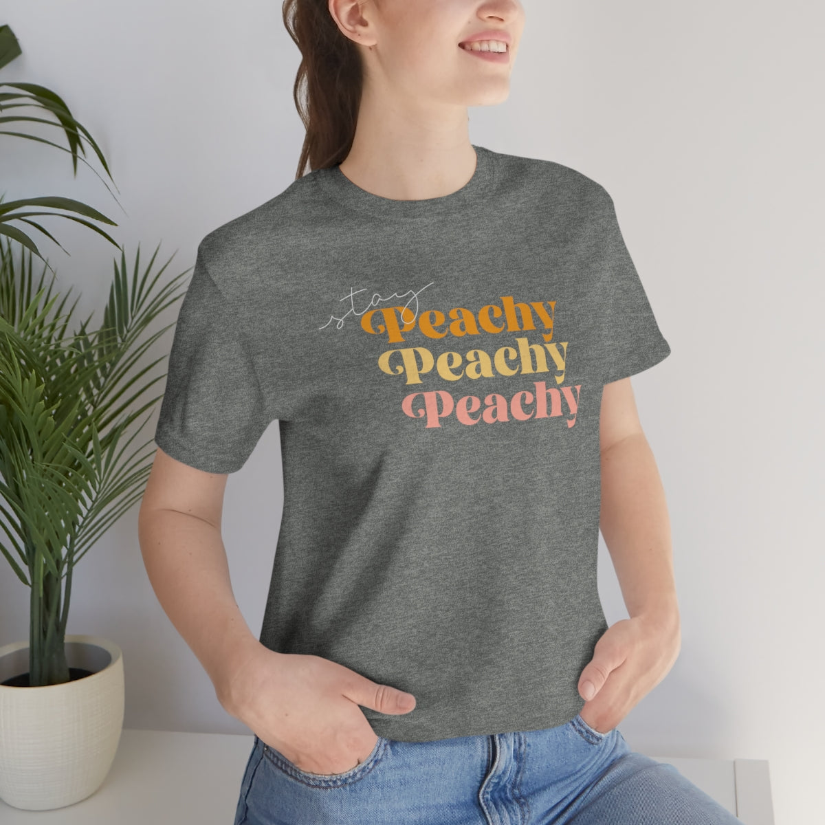 Stay Peachy Unisex Jersey Short Sleeve Tee