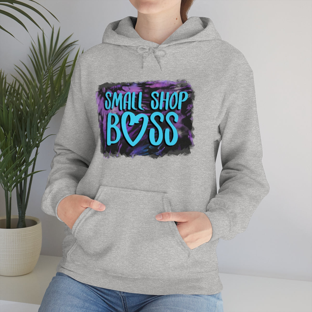 Tie Dye Small Shop Boss, Unisex Heavy Blend™ Hooded Sweatshirt