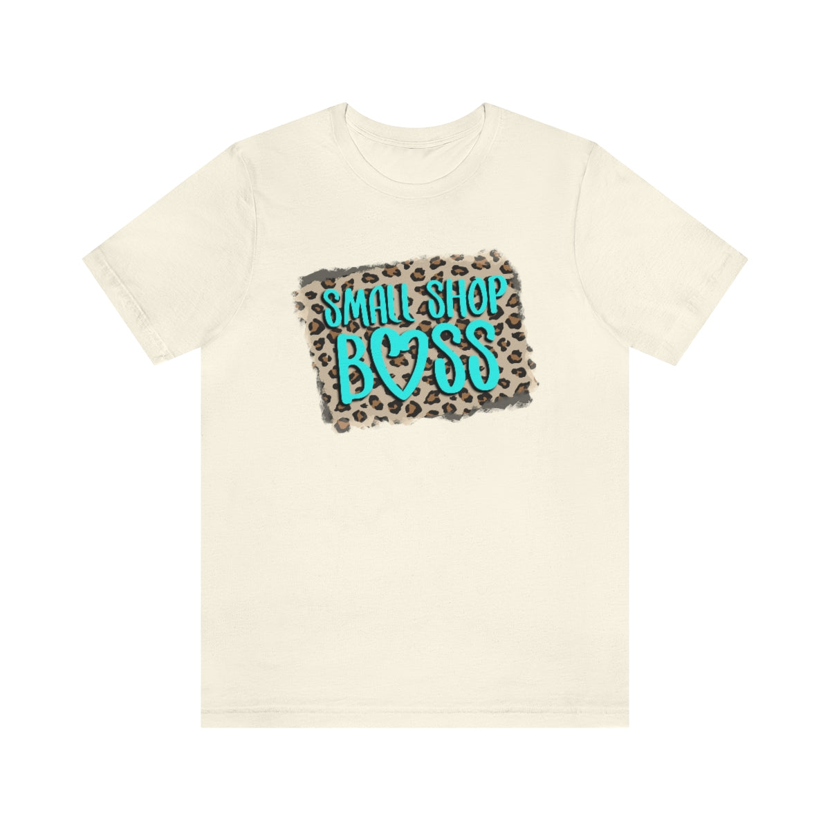 Teal Leopard Small Shop Boss B + C Unisex Jersey Short Sleeve Tee