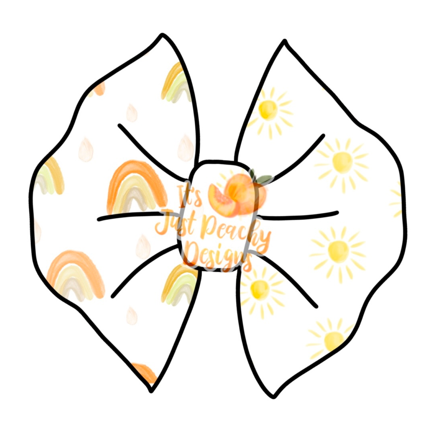 Half/Half Bows- Sunshine and Rainbows