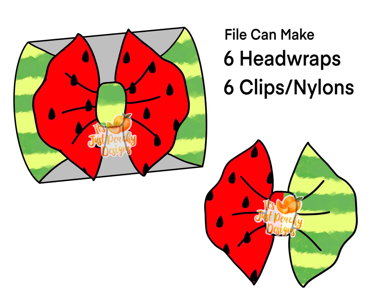 Half/Half Bows- Watermelon