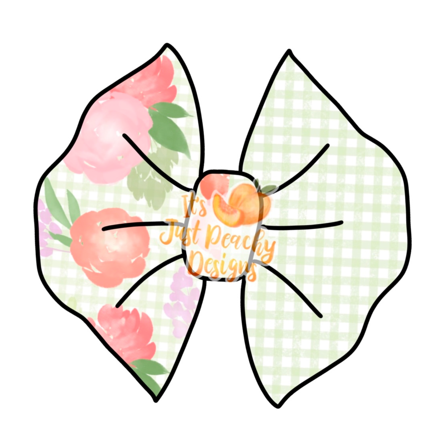 Half/Half Bows- Gingham Floral