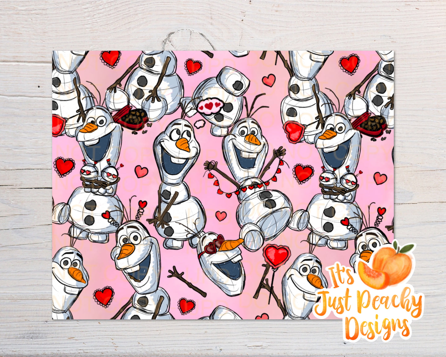 Pink Love Snowman