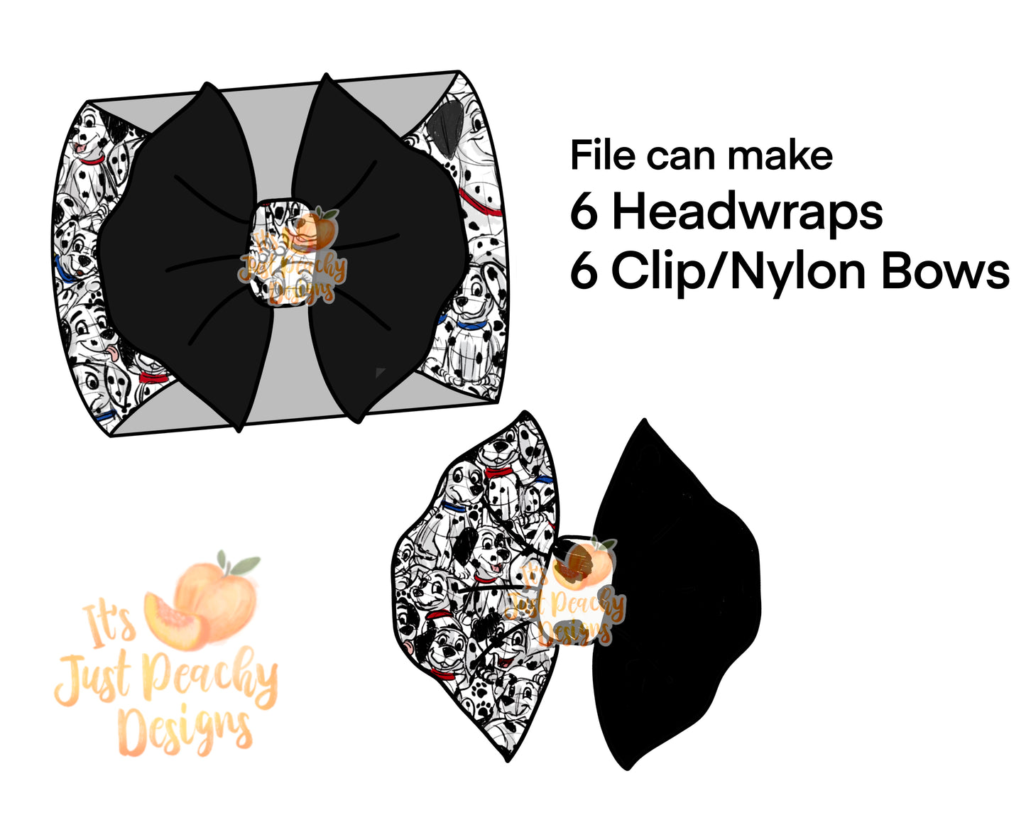 Half/Half Bows- Puppy / Black