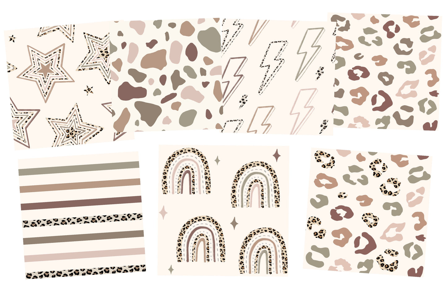 Comm. Boho Leopard Bundles by Color - includes License & Bonus Matching Neutral Leopard