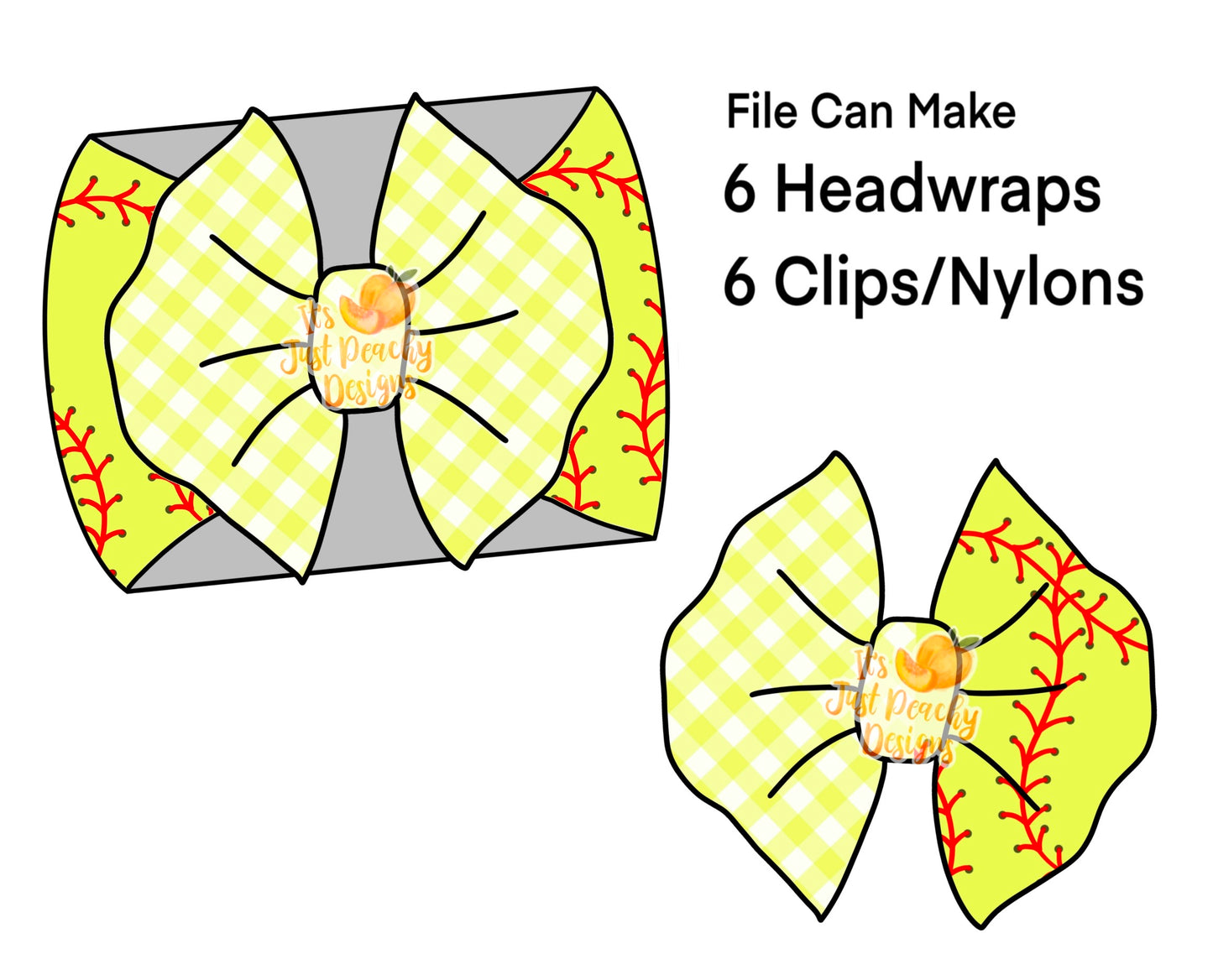 Half/Half Bows- Gingham Softball