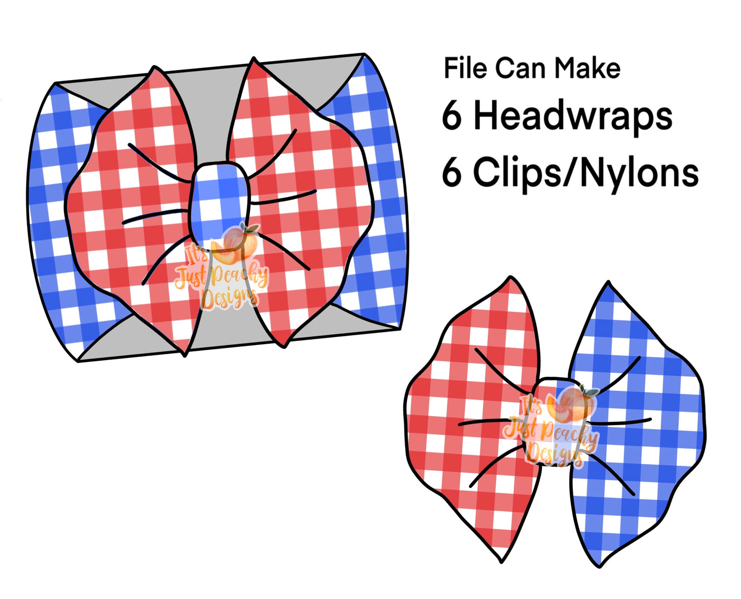 Half/Half Bows- RWB Gingham