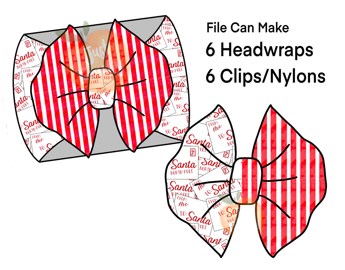 Half/Half Bows- Santa Letters