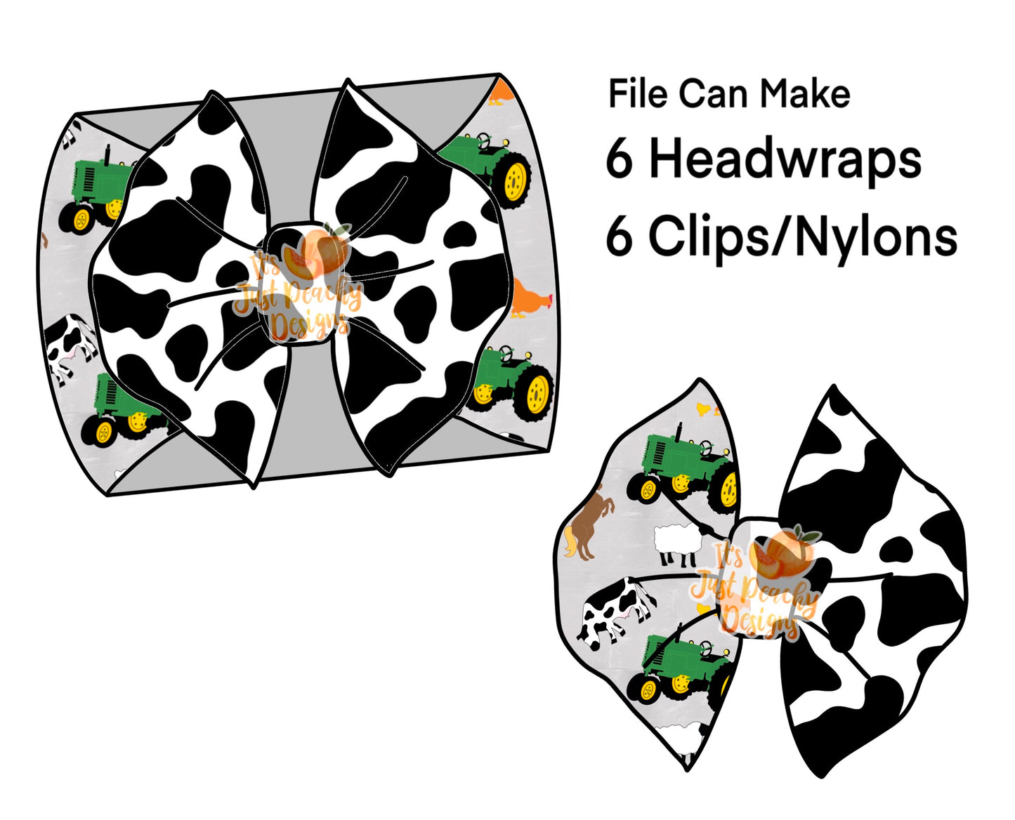Half/Half Bows- Cow Farm