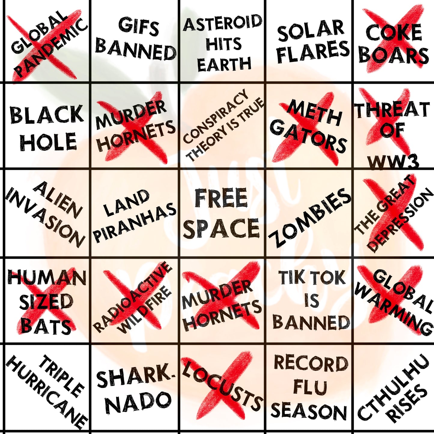 Apocalypse Bingo - Multiple Colors