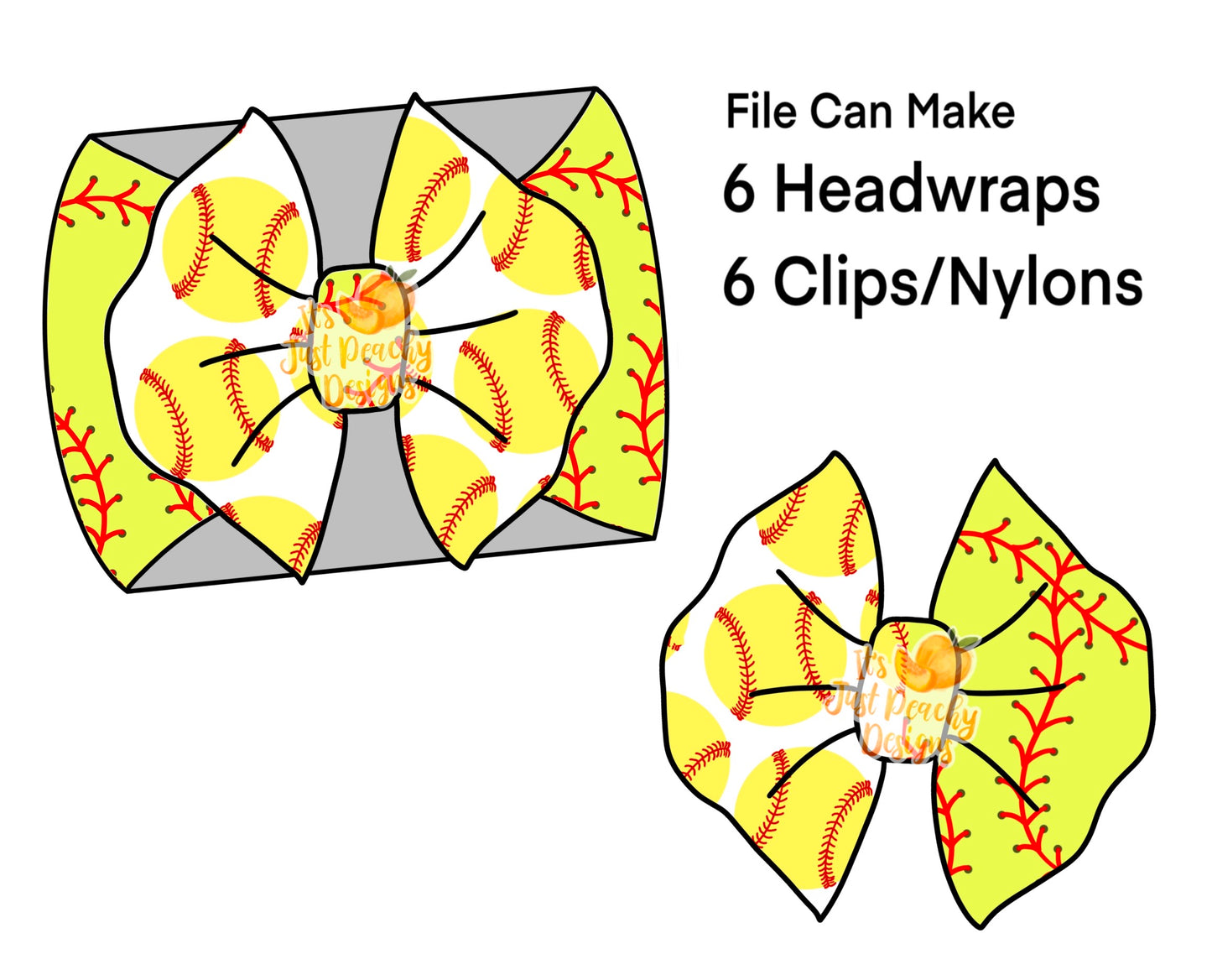 Half/Half Bows- Softball