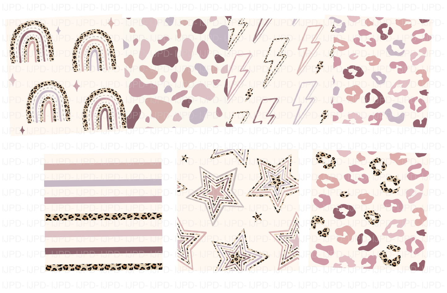 Boho Leopard Bundles by Color - includes 1 bonus Matching Neutral Leopard