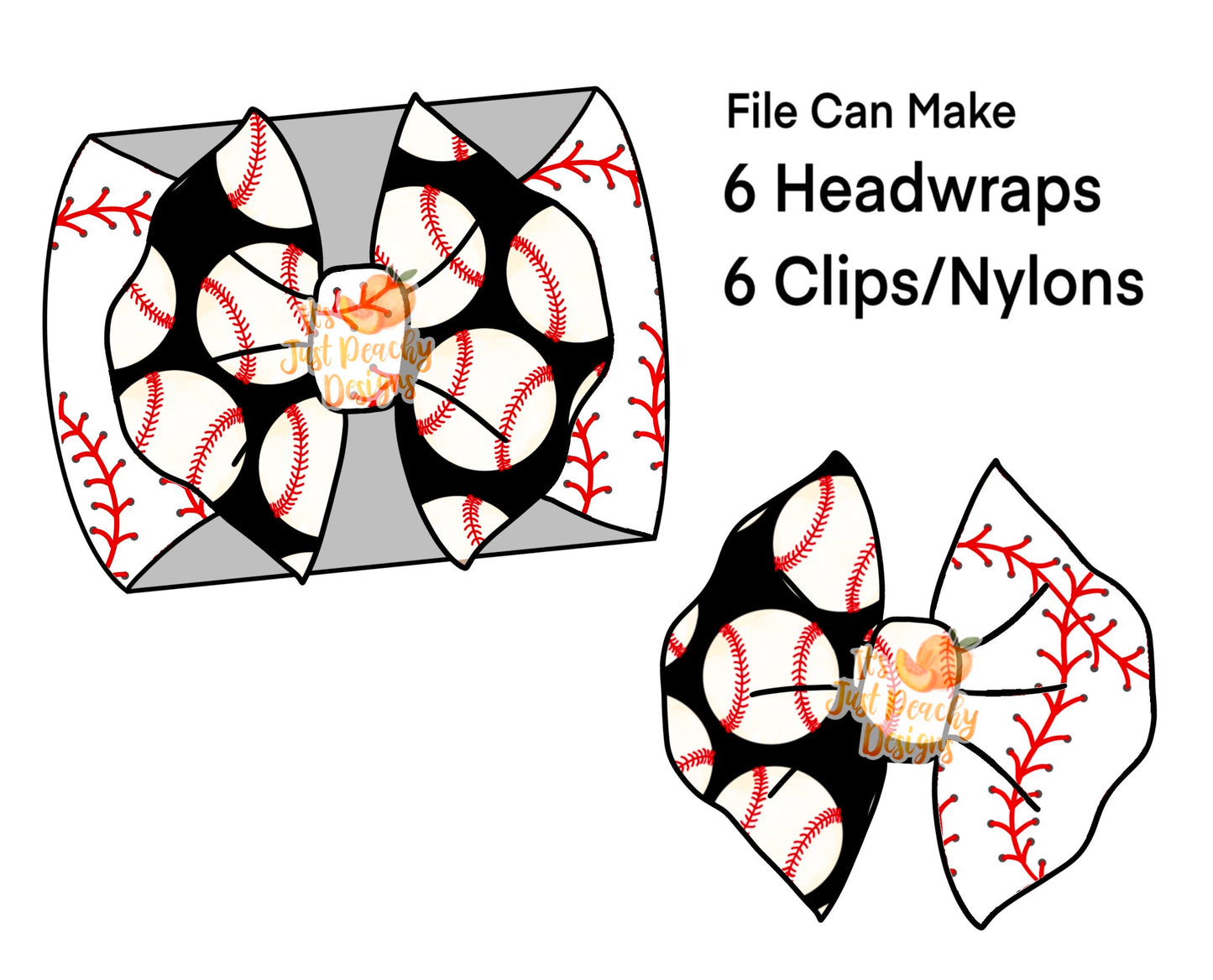 Half/Half Bows- Baseball