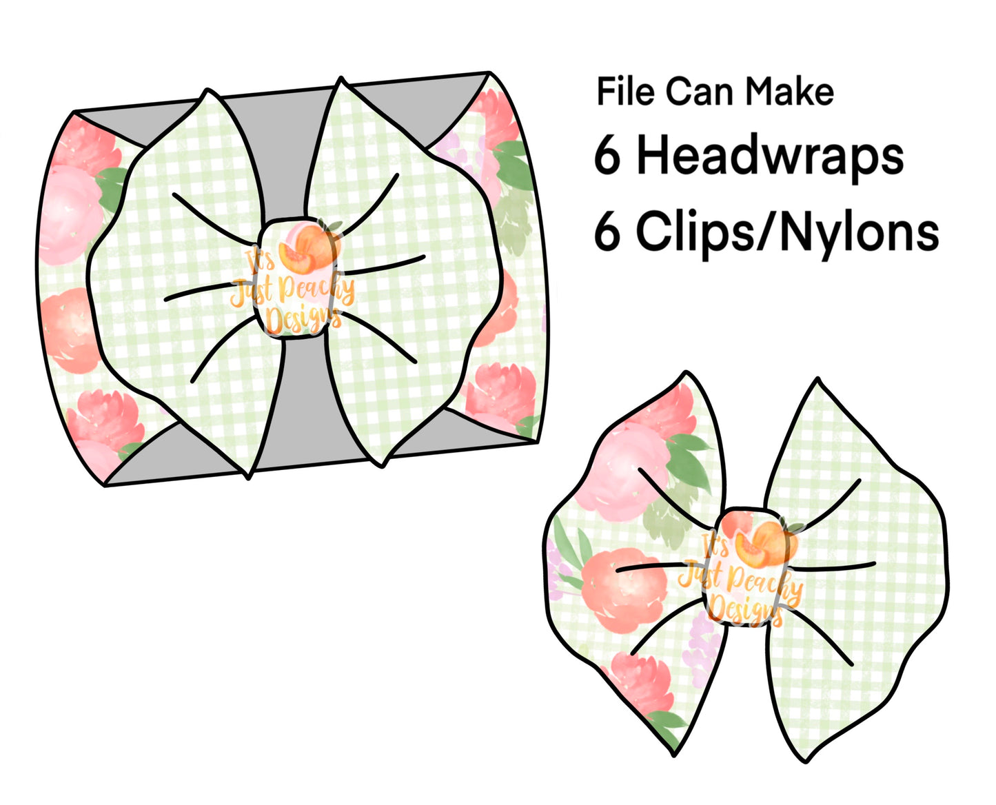 Half/Half Bows- Gingham Floral