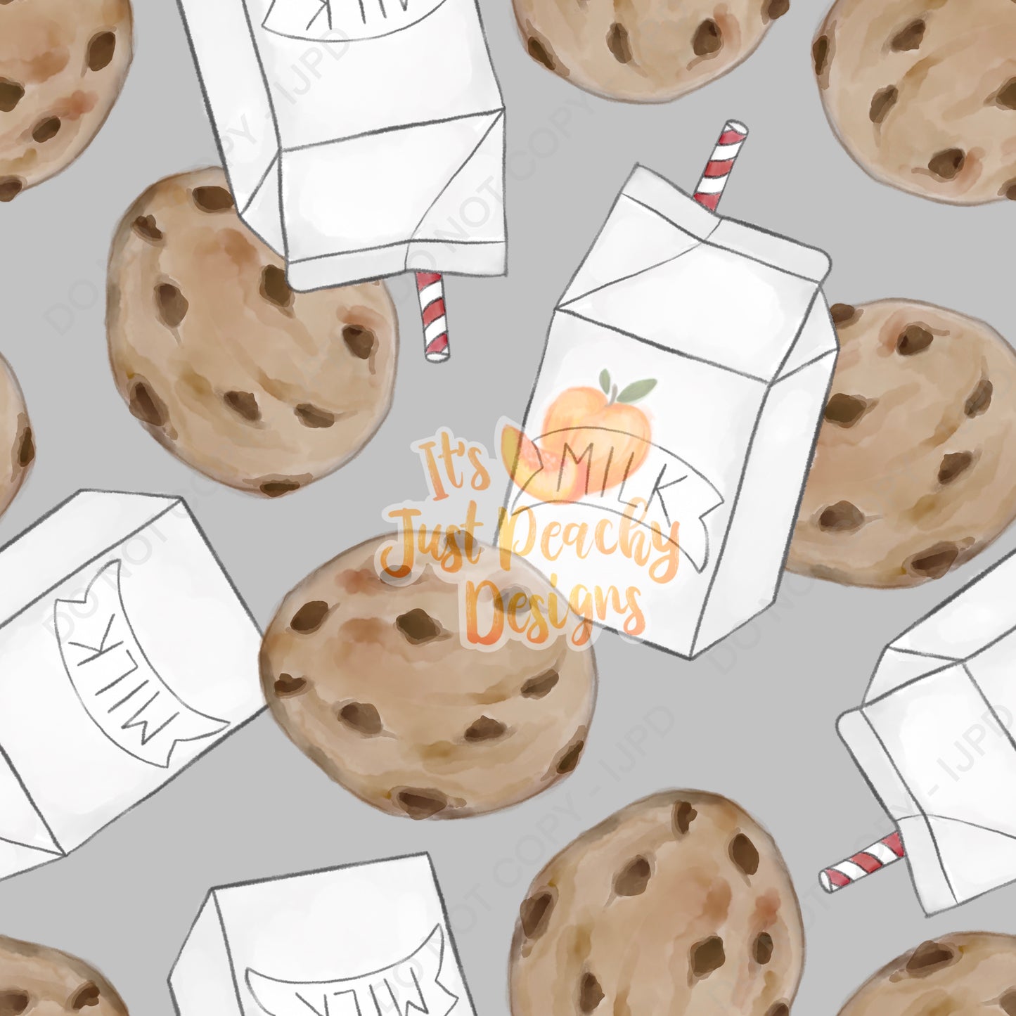 Watercolor Milk and Cookies - Multiple Colors