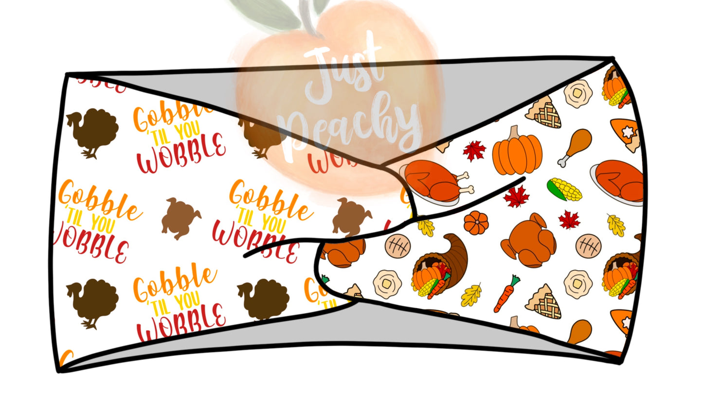 Half/Half Headband or Scrunchie- Thanksgiving