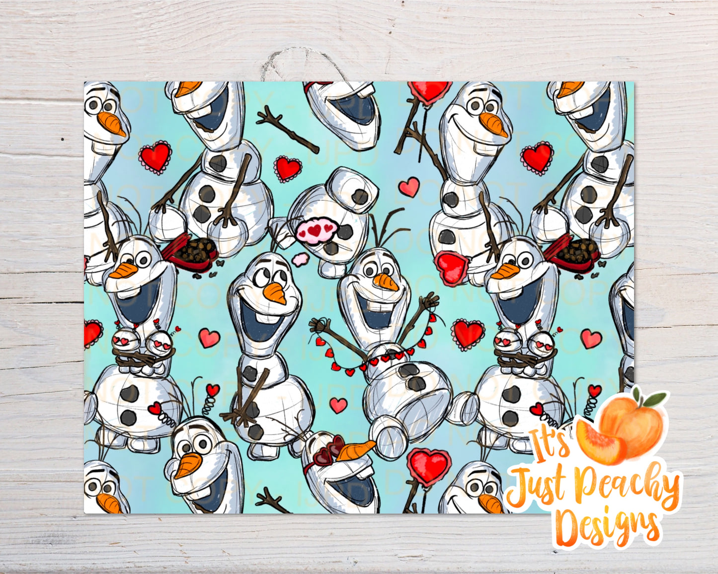 Blue Love Snowman