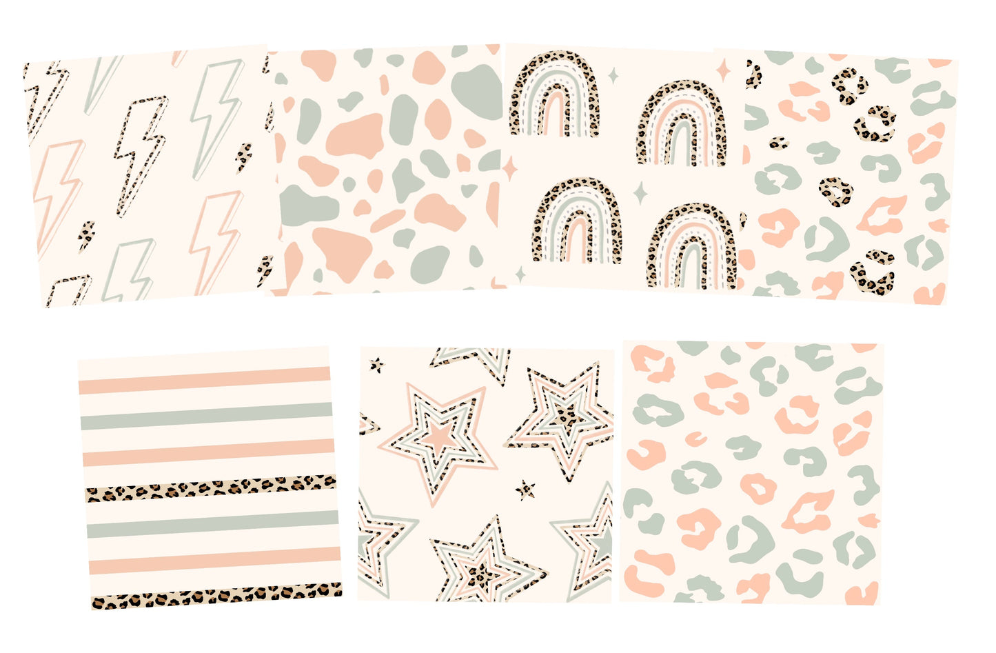 Comm. Boho Leopard Bundles by Color - includes License & Bonus Matching Neutral Leopard