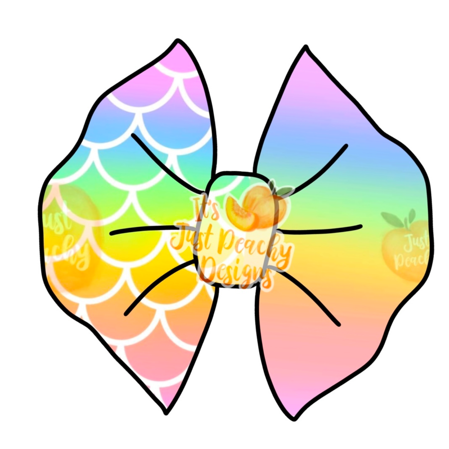 Half/Half Bows- Rainbow Mermaid