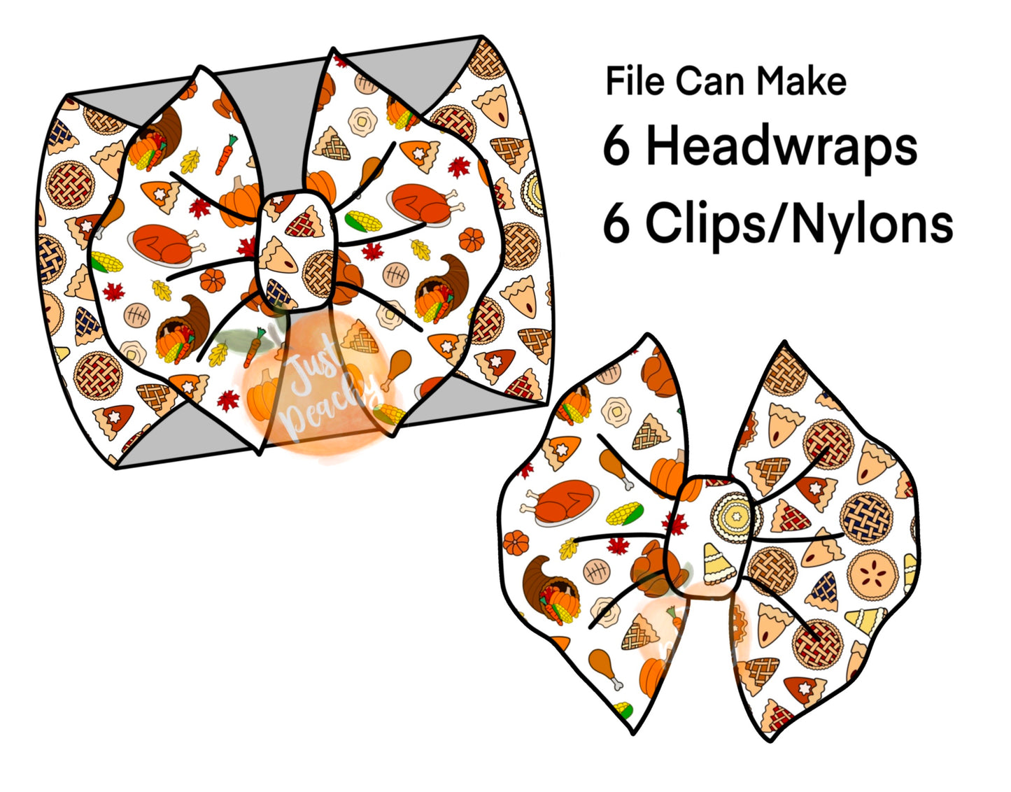 Half/Half Bows - Thanksgiving Pies