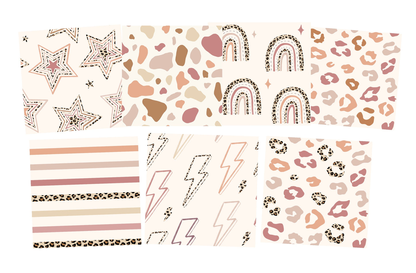 Comm. Boho Leopard Bundles by Color - includes License & Bonus Matching Neutral Leopard