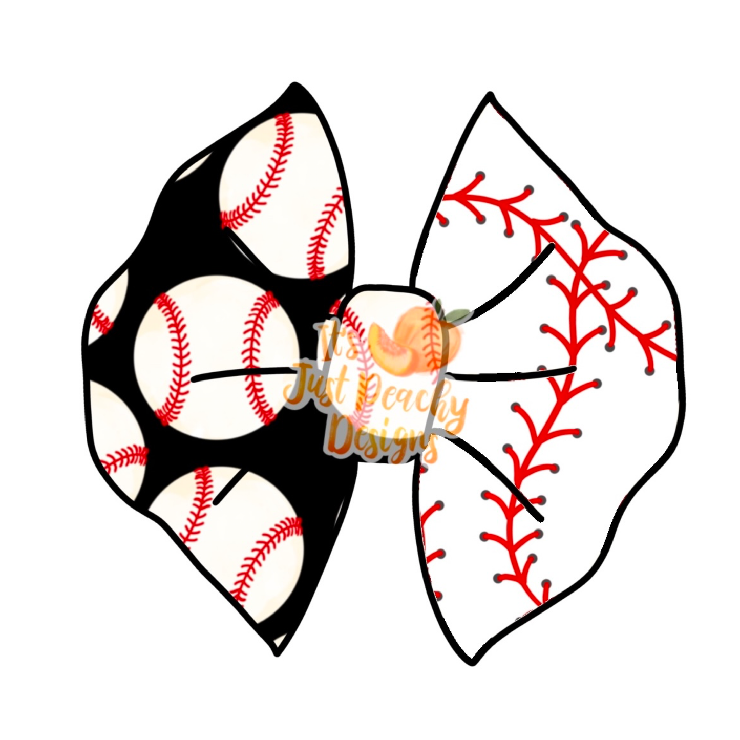 Half/Half Bows- Baseball