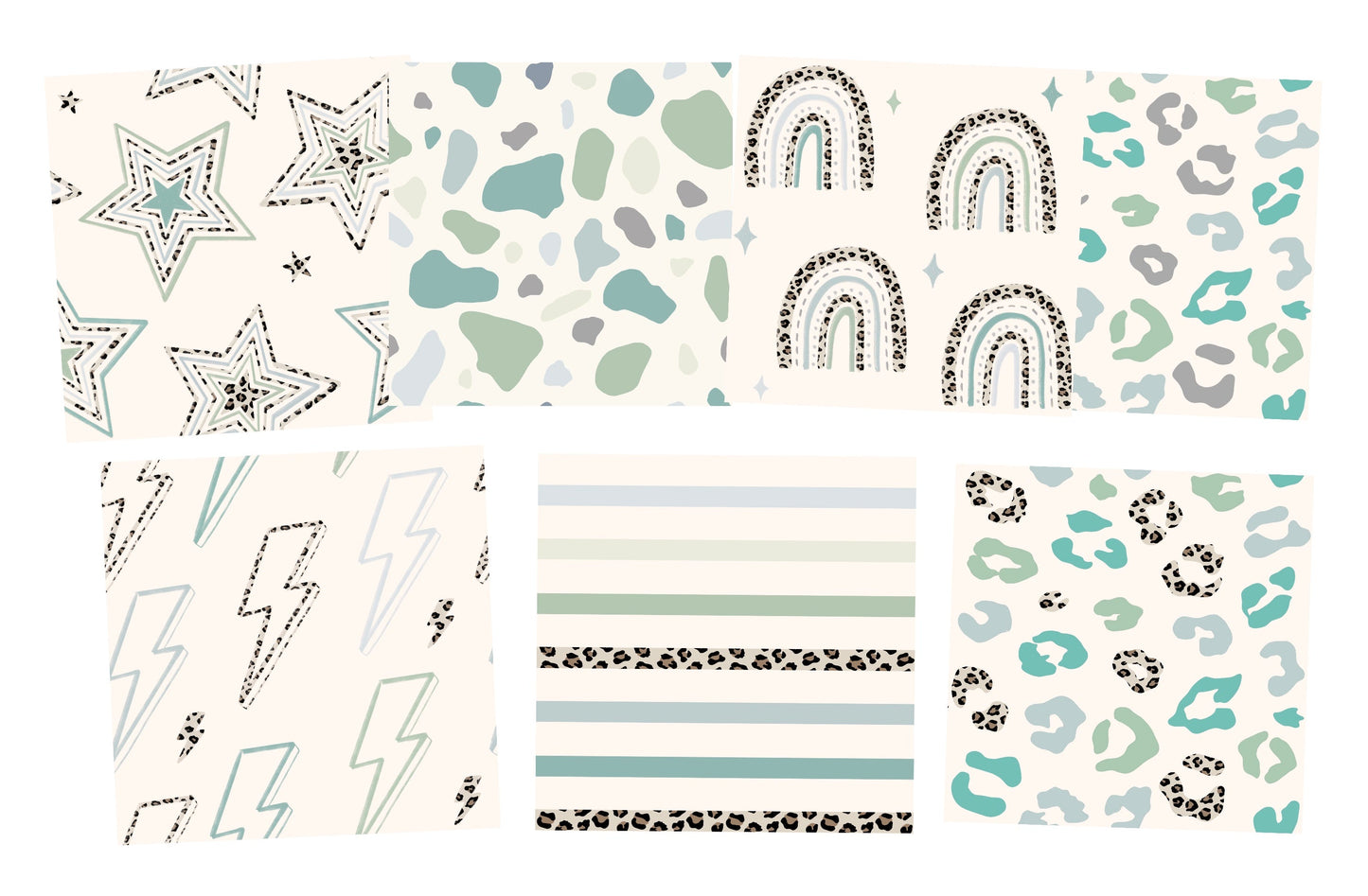 Comm. Boho Leopard Bundles by Color - includes License & Bonus Matching Neutral Leopard