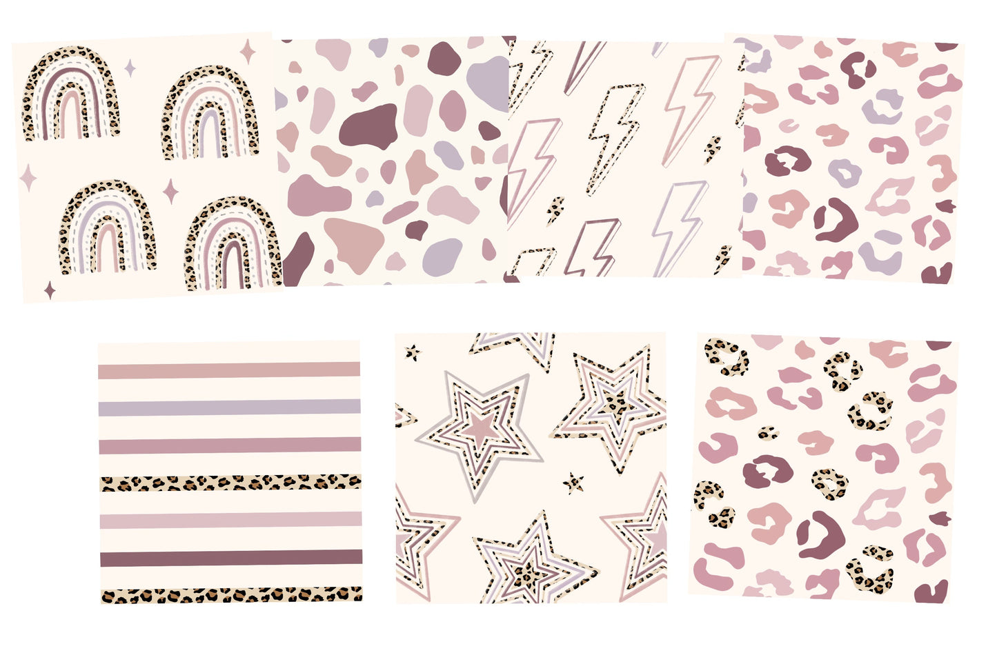 Comm. Boho Leopard Bundles by Color - includes License & Bonus Matching Neutral Leopard