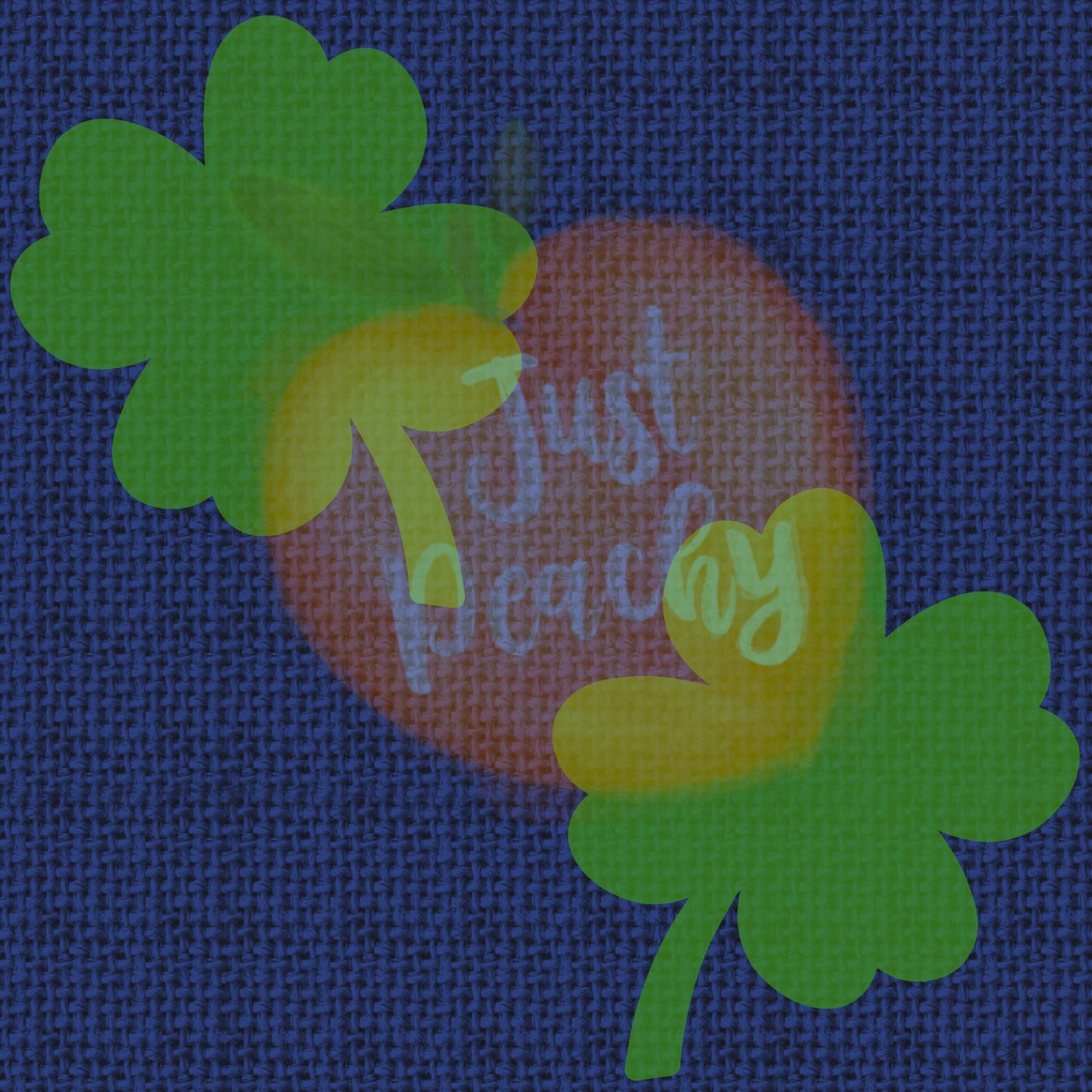 Clovers on Blue Linen