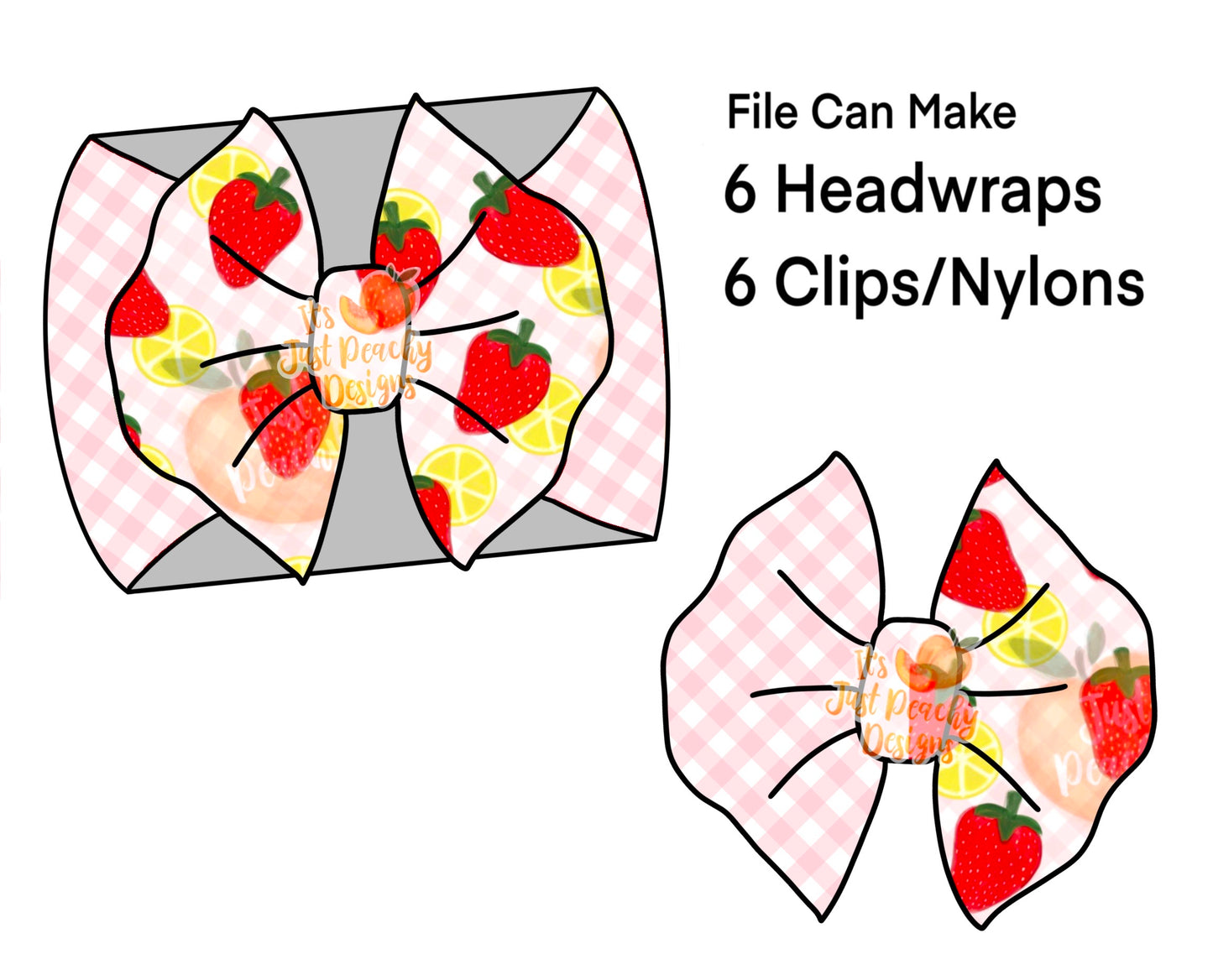 Half/Half Bows- Gingham Strawberry Lemonade