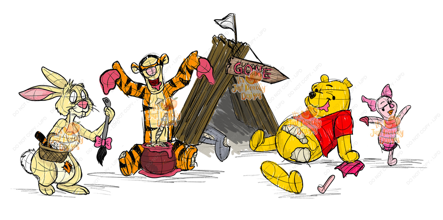 Wood Zombie Gang PNG- Multiple Colors