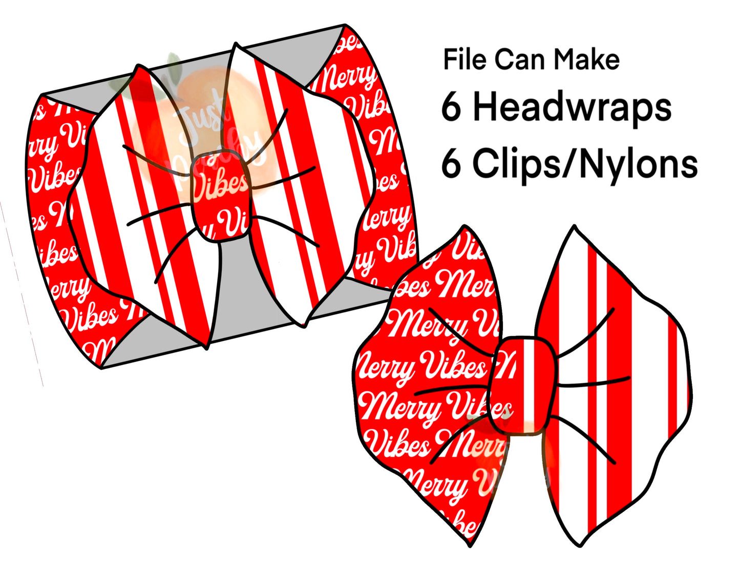 Half/Half Bows - Merry Vibes - Candy Cane Stripes